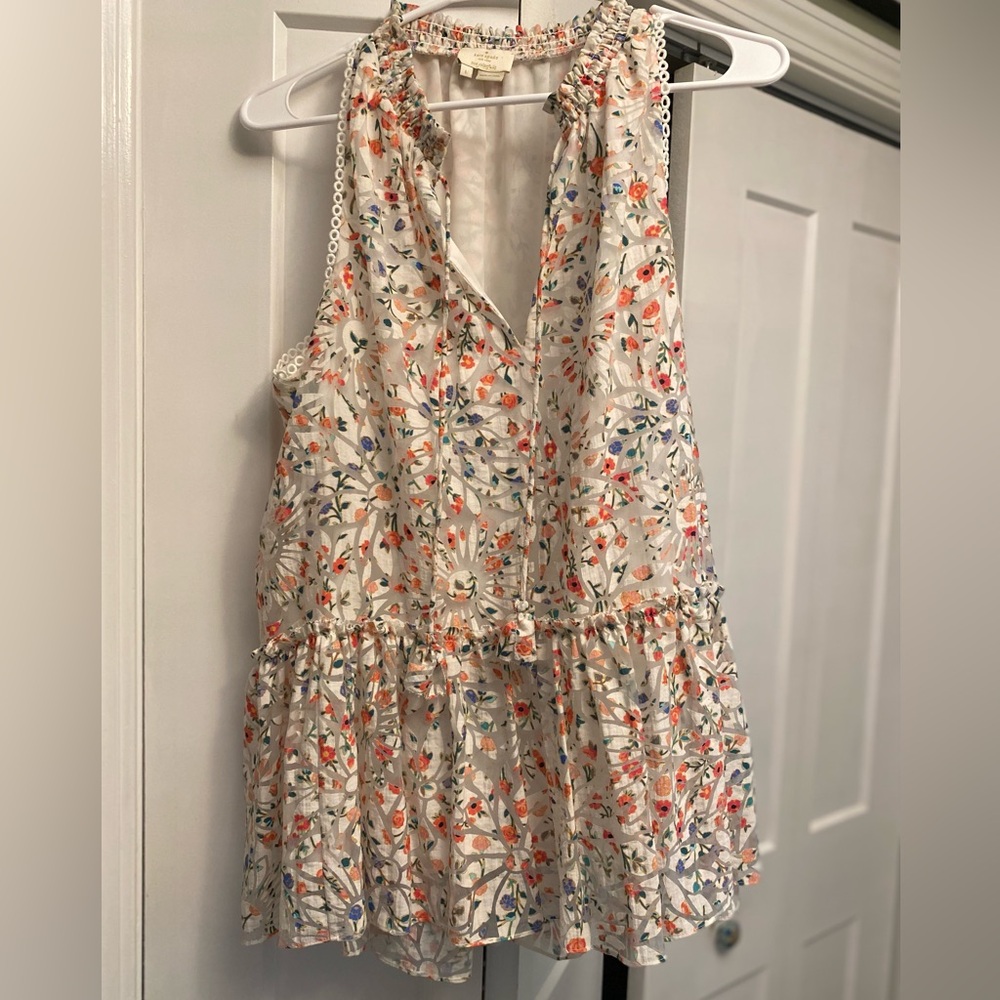 Kate Spade Sleeveless Top in Cream Multi Color